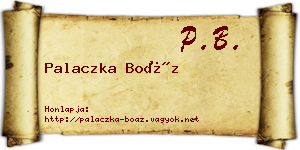 Palaczka Boáz névjegykártya
